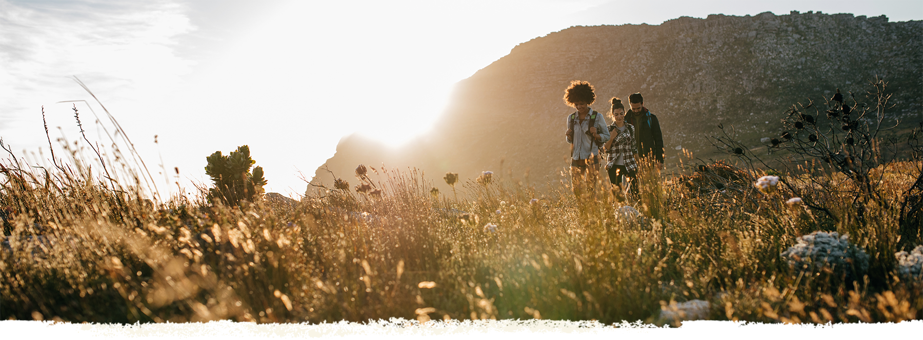 people in distance - hiking