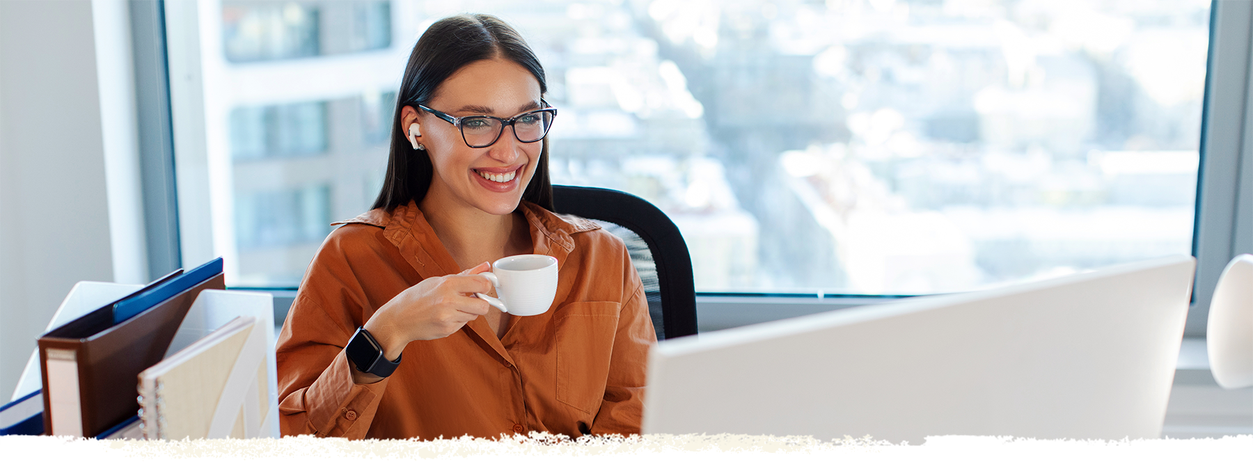 professional looking at computer